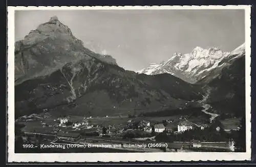 AK Kandersteg, Ortsansicht mit Birrenhorn und Blümlisalp