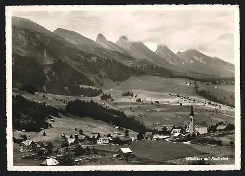 AK Wildhaus, Panorama mit Ort und Kurfirsten