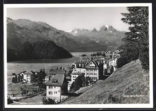 AK Champfer, Ortsansicht mit Blick in die Landschaft