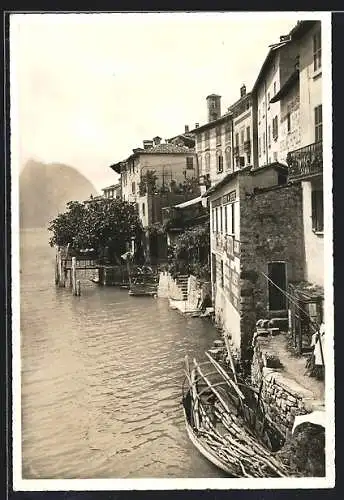 AK Gandria, Lago di Lugano, Häuser am Luganersee