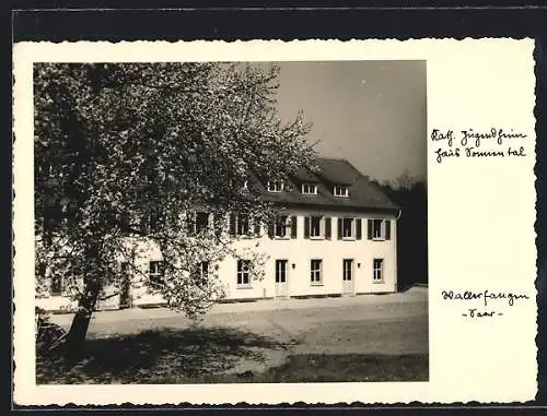 AK Wallerfangen /Saar, Katholisches Jugendheim Haus Sonnental mit blühendem Baum