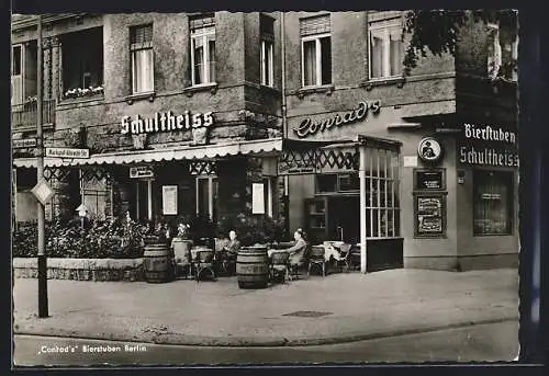 AK Berlin-Halensee, Gasthaus Conrad`s Bierstube, Inh. Conrad Kubeczko, Kurfürstendamm 96