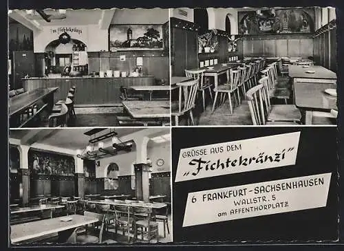 AK Frankfurt-Sachsenhausen, Gasthaus Fichtekränzi, Wallstrasse 5