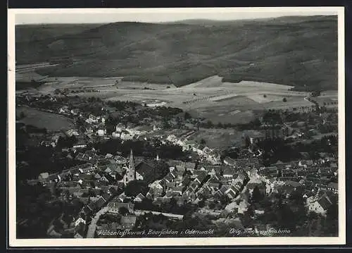 AK Beerfelden i. Odenwald, Fliegeraufnahme von Ort und Umgebung