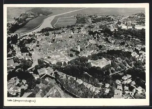 AK Celle, Stadtansicht vom Flugzeug aus