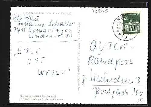 AK Gomaringen /Reutlingen, Ortsansicht vom Flugzeug aus