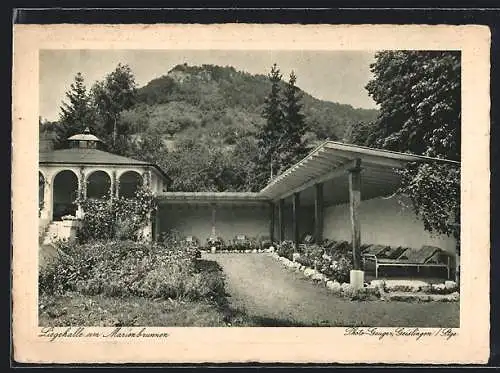 AK Bad Ditzenbach, Kurhaus und Sanatorium, Liegehalle am Marienbrunnen