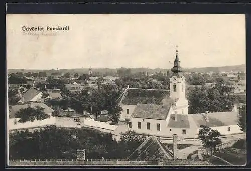 AK Pomáz, Teilansicht mit Kirche