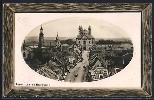 Präge-AK Speyer, Dom mit Hauptstrasse