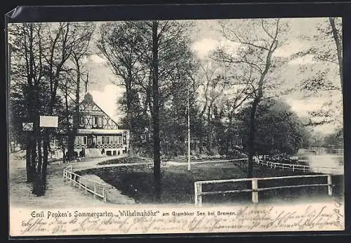 AK Bremen, Emil Popken`s Gasthaus Wilhelmshöhe am Grambker See