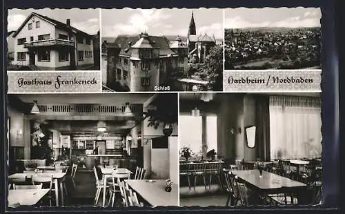 AK Hardheim /Nordbaden, Gasthaus Frankeneck und Schloss