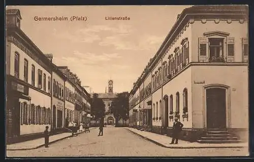 AK Germersheim /Pfalz, Blick in die Lilienstrasse