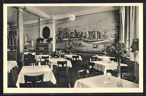 AK Mainz, Restaurant Stillenmunkes, Innenansicht, Zaybachstr. 10