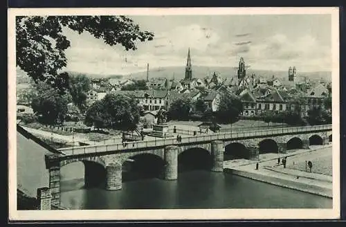 AK Saarbrücken, Ortsansicht vom Schlossgarten aus