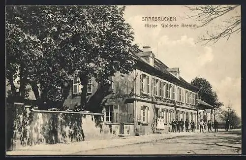 AK Saarbrücken, Historisches Gasthaus Goldene Bremm