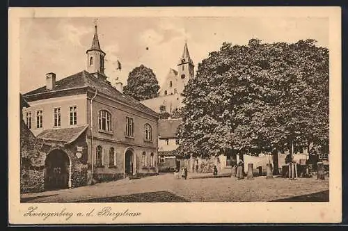 AK Zwingenberg a. d. Bergstrasse, Partie am Ortsplatz