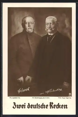 AK Paul von Hindenburg und Otto von Bismarck, Zwei deutsche Recken