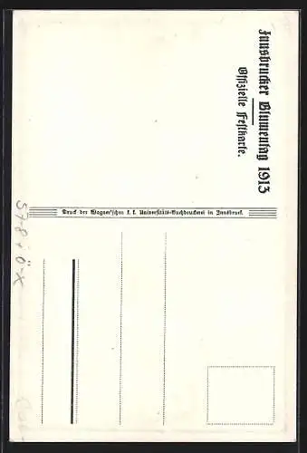 Künstler-AK Innsbruck, Blumentag 1913, Schornsteinfeger raucht eine Zigarre