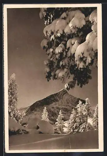 AK Verschneite Alpspitze, Ganzsache WHW Winterhilfswerk 1934 /35