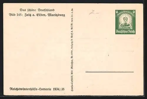 AK Zeitz a. Elster, Moritzburg, Ganzsache WHW Winterhilfswerk 1934 /35