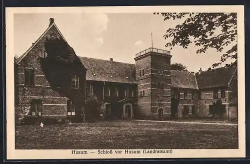 AK Husum / Nordsee, Blick auf Schloss mit Landratsamt