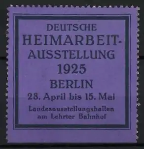 Reklamemarke Berlin, Deutsche Heimarbeit-Ausstellung 1925, Textfeld