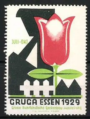 Reklamemarke Essen, CRUGA 1929, Tulpe