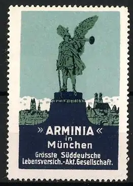 Reklamemarke München, Arminia Lebensversicherung, Siegesengel-Statue