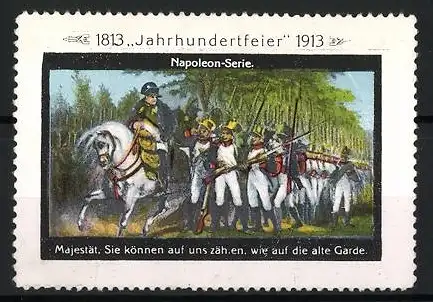 Reklamemarke 1813, Jahrhundertfeier 1913, Napoleon-Serie mit Soldaten und Pferd