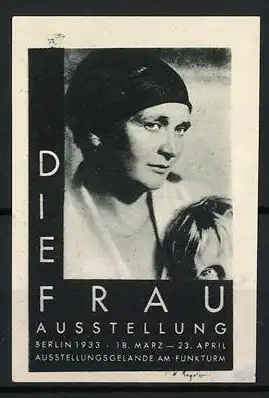 Reklamemarke Berlin, Die Frau Ausstellung 1933, Porträt einer Frau