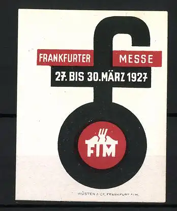 Reklamemarke Frankfurt, Frankfurter Messe 1927, Schlüssel und FIM-Logo