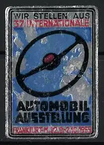 Reklamemarke Frankfurt, 37. Internationale Automobil Ausstellung 1955, Lenkrad-Symbol