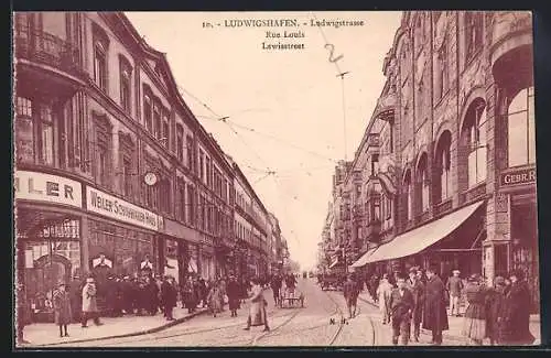 AK Ludwigshafen / Rhein, Blick in die Ludwigstrasse