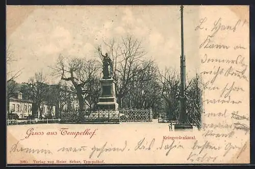 AK Berlin-Tempelhof, Kriegerdenkmal