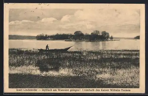 AK Berlin-Wannsee, Insel Lindwerder, Panorama unterhalb des Kaiser Wilhelm-Turmes