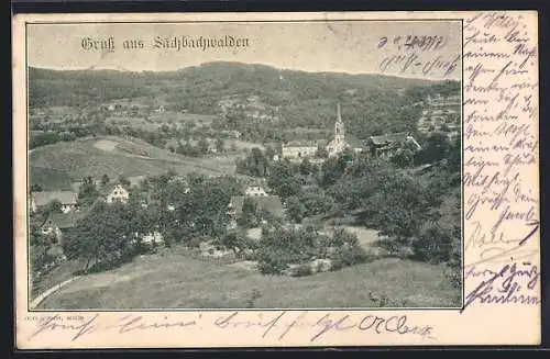 AK Sasbachwalden, Panorama mit Kirche