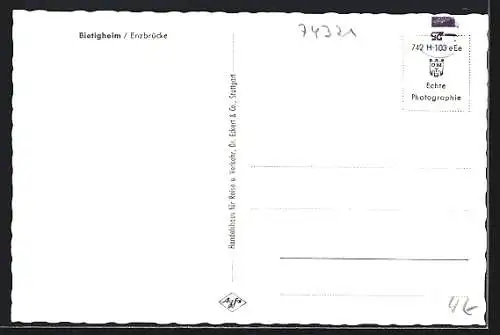 AK Bietigheim / Enz, Enzbrücke, Im Hintergrund Kirche