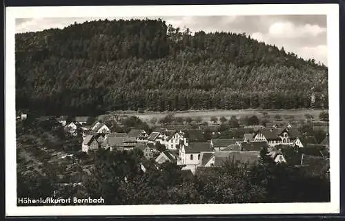 AK Bernbach / Herrenalb, Blick über die Dächer der Ortschaft, Wald im Hintergrund