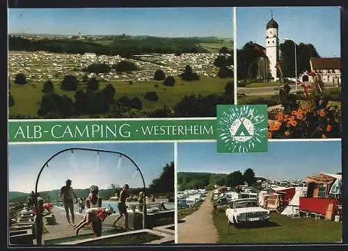 AK Westerheim / Württ., Alb-Camping, Campingplatz und Freibad