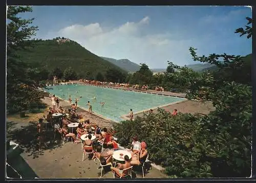 AK Urach /Schwäbische Alb, Höhenfreibad mit Besuchern