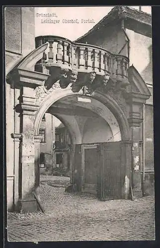 AK Grünstadt / Pfalz, Leininger Oberhof, Portal