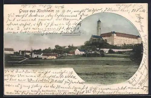 AK Kirchheim / Schwaben, Ortsansicht vom Feld aus