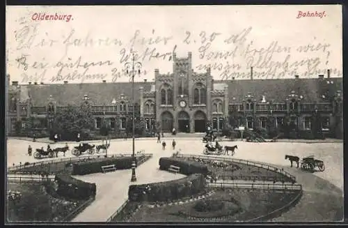 AK Oldenburg / O., Ansicht des Bahnhofs