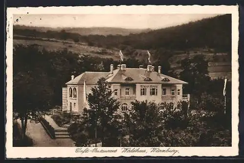 AK Würzburg, Café-Restaurant Waldhaus von Hugo Schäfer