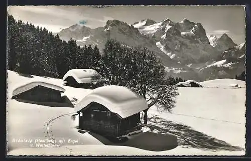 AK Bidnialp /Hasliberg, Ortsansicht mit Engel und Wetterhörnern