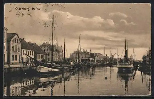 AK Oldenburg / O., Partie im Hafen