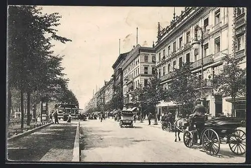 AK Berlin, Unter den Linden, Ansicht am Victoria-Café