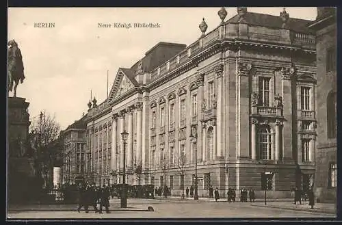 AK Berlin, Neue Kgl. Bibliothek mit Kreuzung