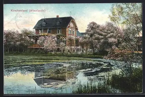 AK Lühe-Grünendeich / Steinkirchen, Gasthof zur Elbschlucht im Kirschenland (Altenlande)