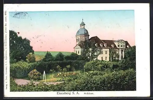 AK Eisenberg / S.- A., Schloss und Schlossgarten